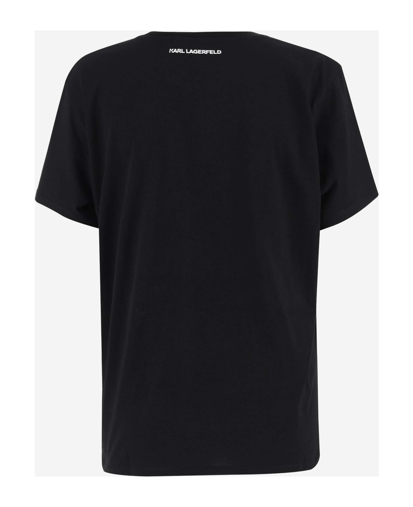 Karl Lagerfeld Cotton T-shirt With Logo - Black Tシャツ