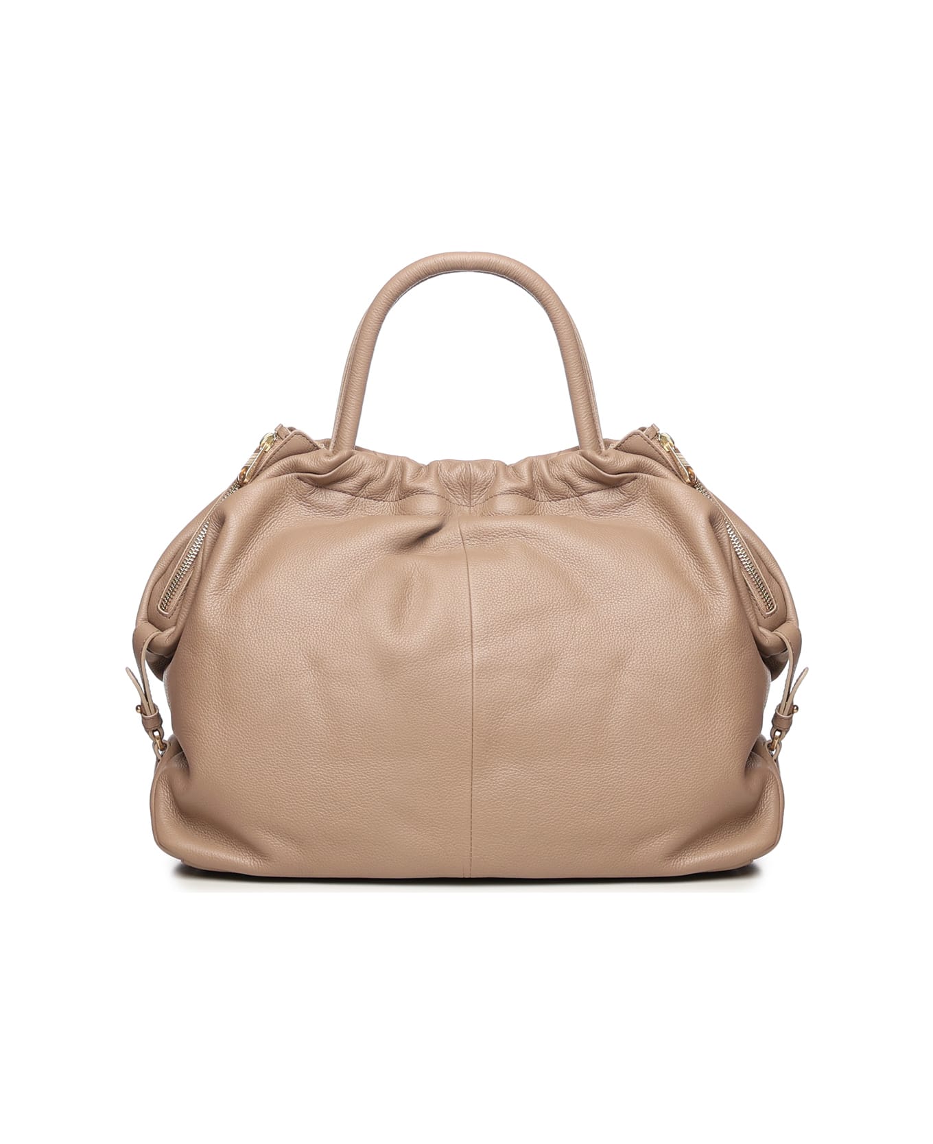 Biasia Leather Bag With Logo - Beige