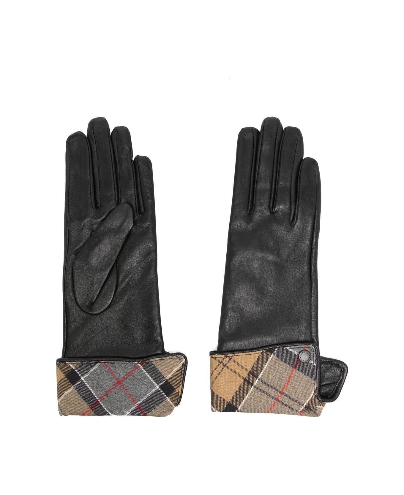 Barbour Jane Checked Detail Gloves - Black