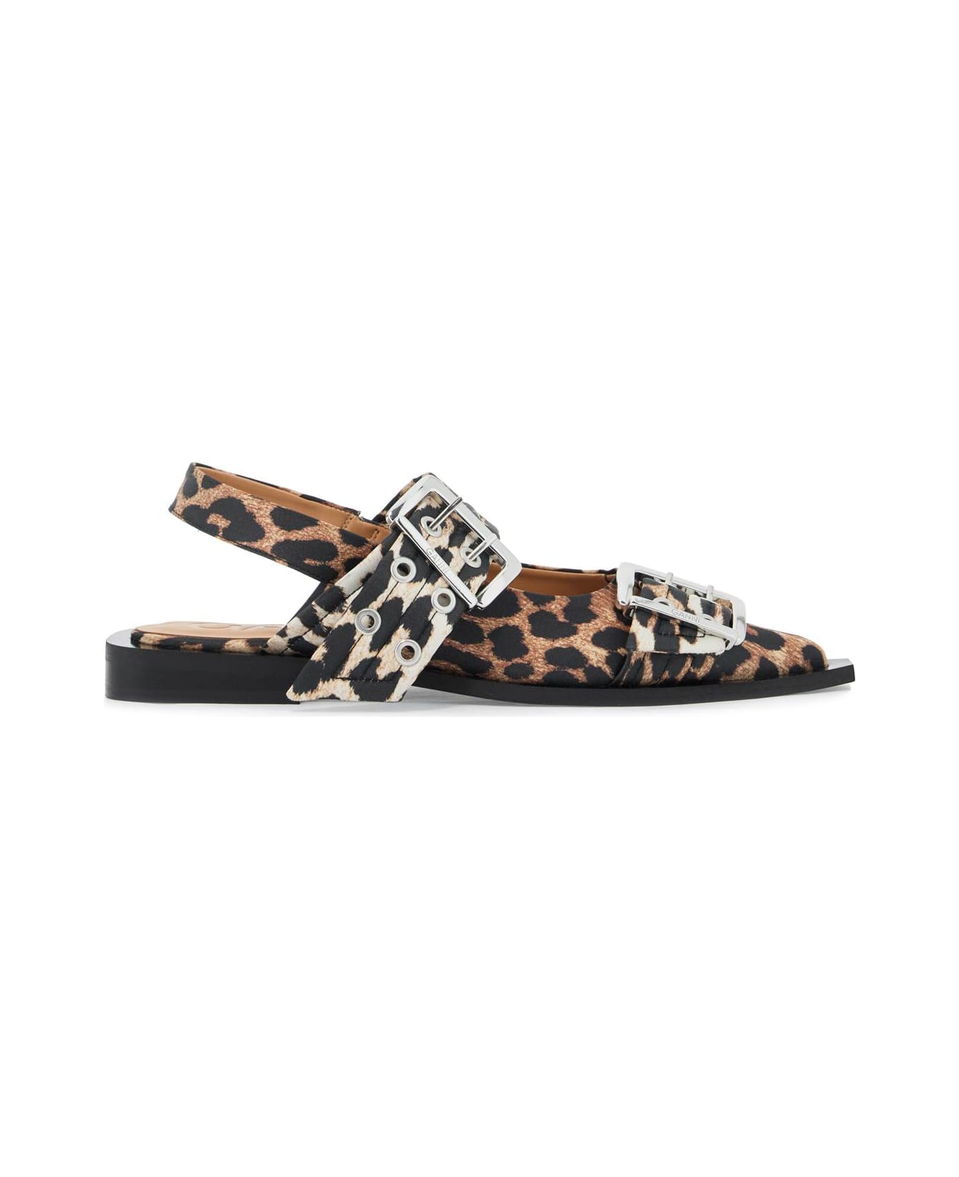 Ganni Feminine Buckle Ballerinas - LEOPARD (Brown)
