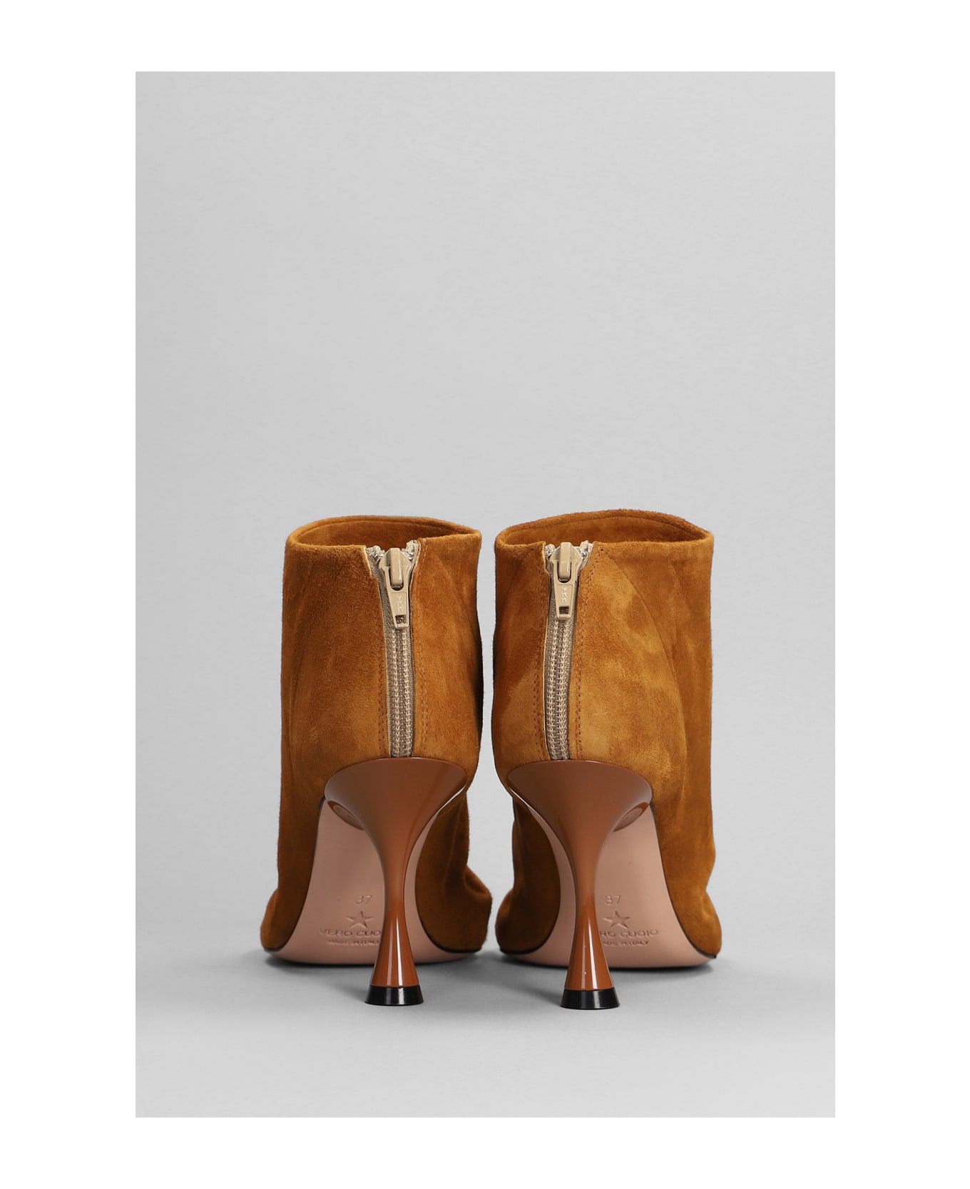 Marc Ellis High Heels Ankle Boots In Leather Color Suede - leather color