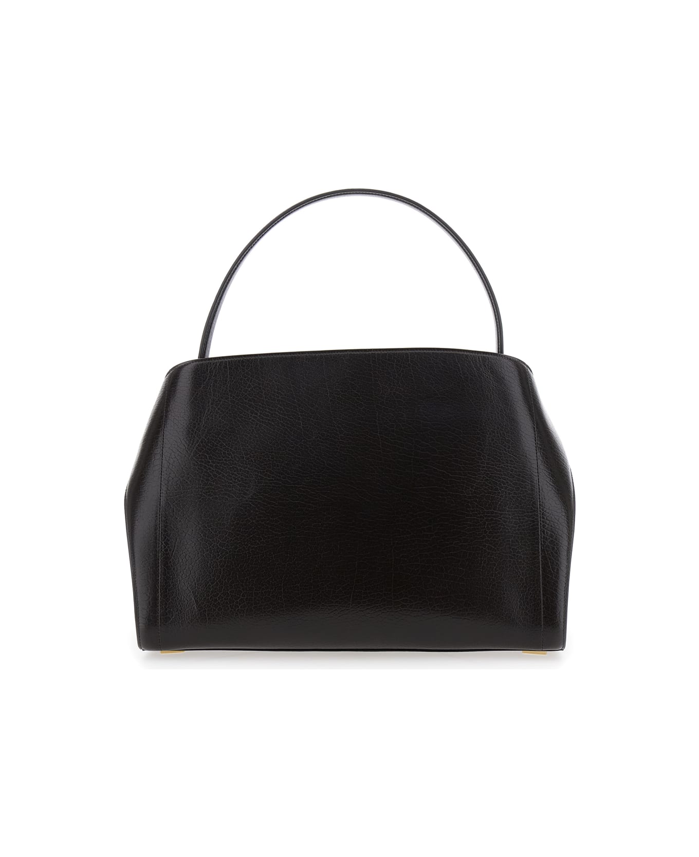 Ferragamo 
hug
 Brown Shoulder Bag With Logo Printed On Front In Grained Leather Woman - Brown