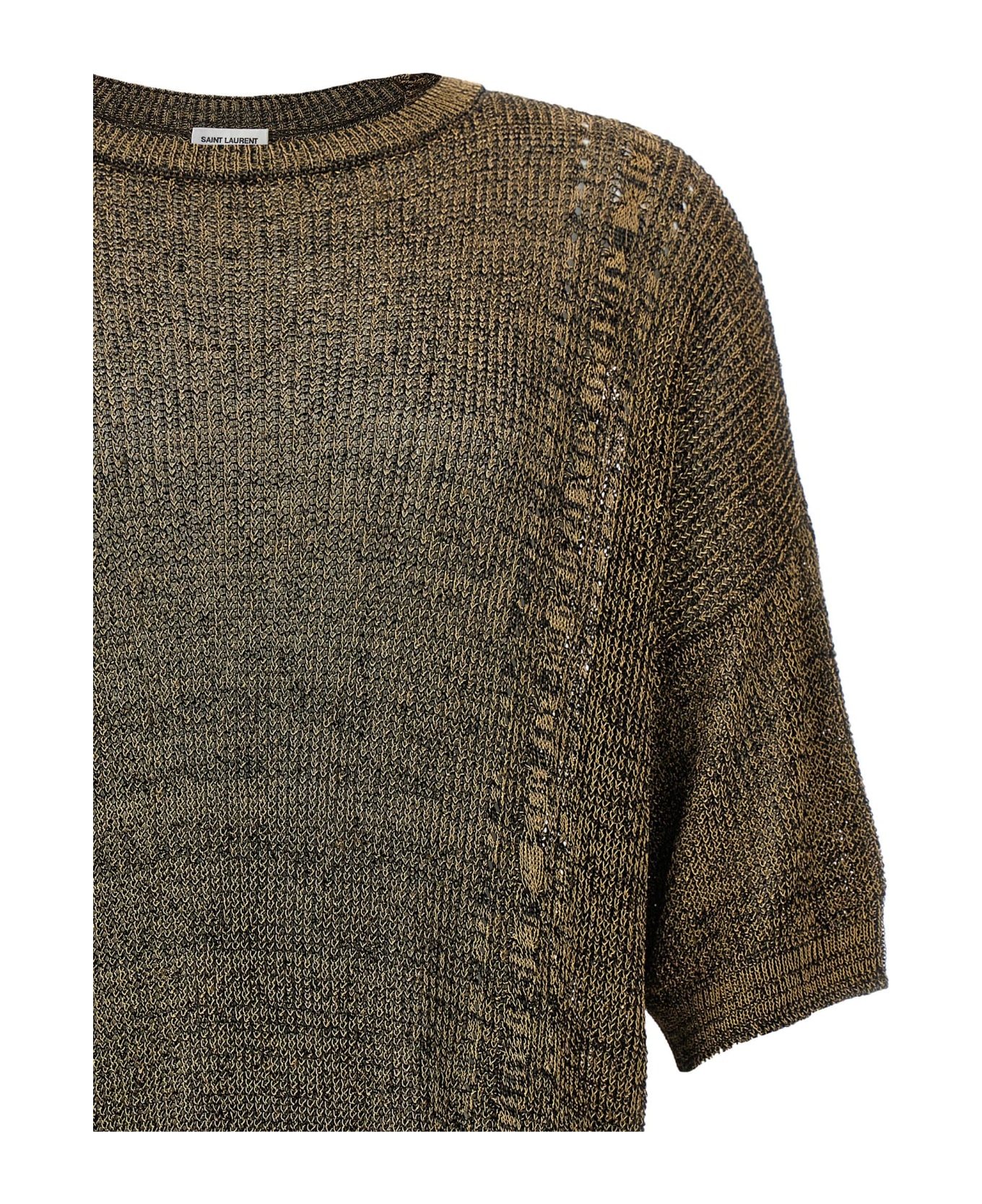 Saint Laurent Gold Thread Sweater - Gold ニットウェア