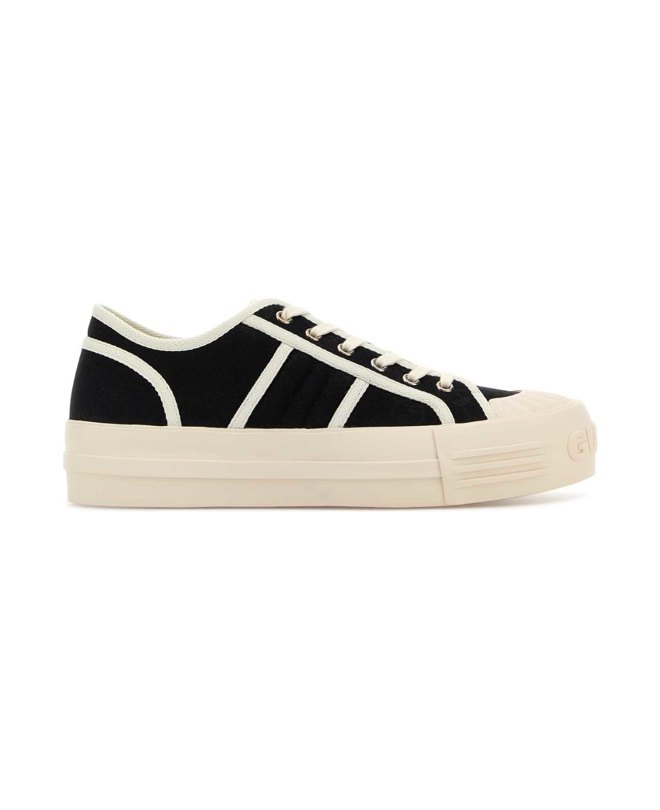 Gucci Black Canvas Sneakers - BLACKMYSTICWHITE