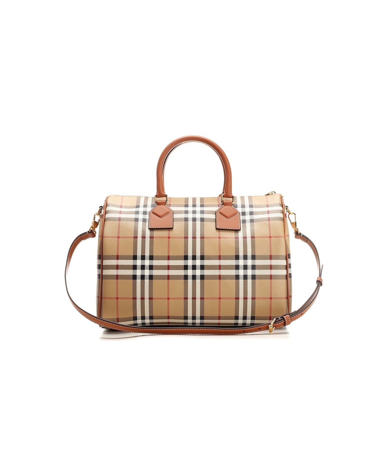 Burberry 
bowling Check
 Medium Size Hand Bag - Brown