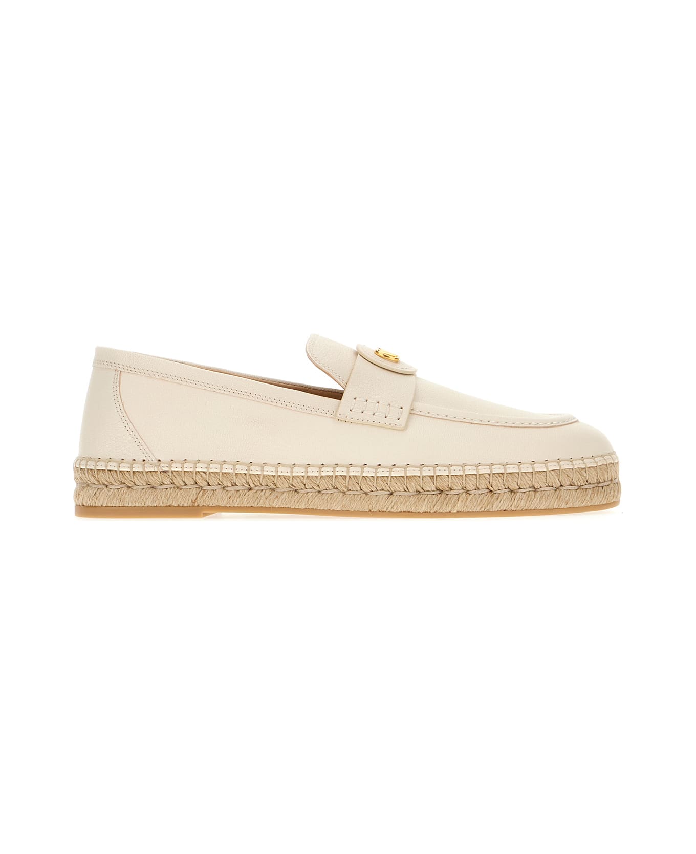 Valentino Garavani Ivory Leather Espadrilles - Avorio