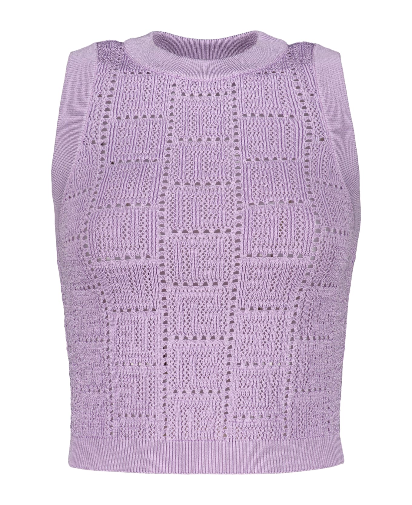 Balmain Knitted Viscosa-blend Top - Lilac