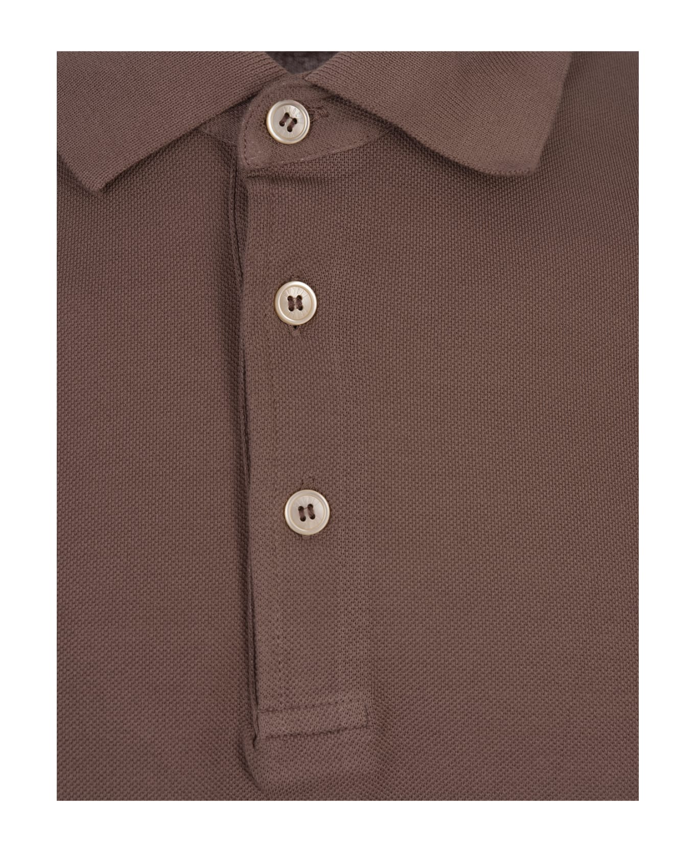 Fedeli Brown Light Cotton Piquet Polo Shirt - Brown ポロシャツ