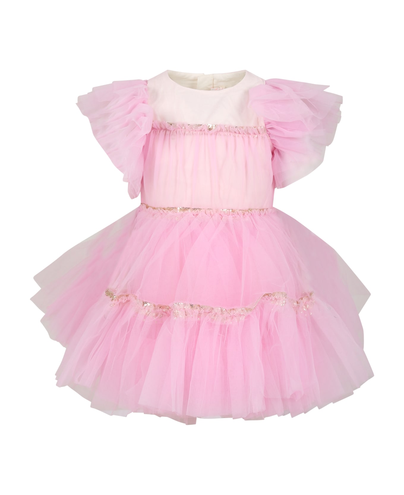 Billieblush Pink Tulle Dress For Girl - Pink