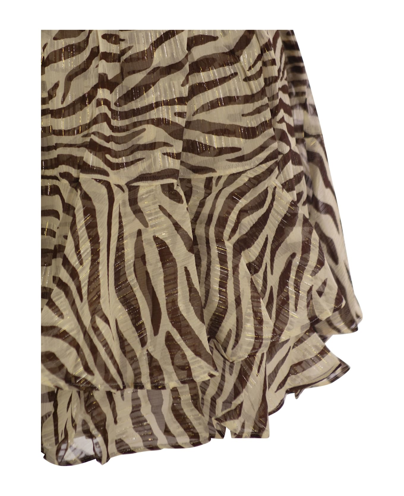 MC2 Saint Barth Eivissa - Miniskirt With Ruffles - Beige/brown