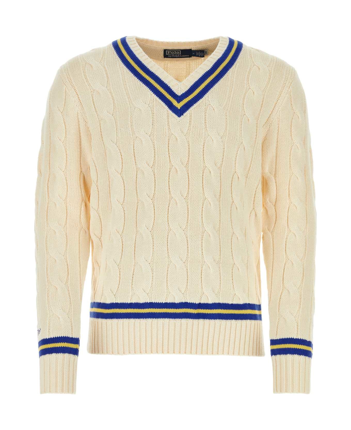 Polo Ralph Lauren Cream Cotton Sweater - CREAM