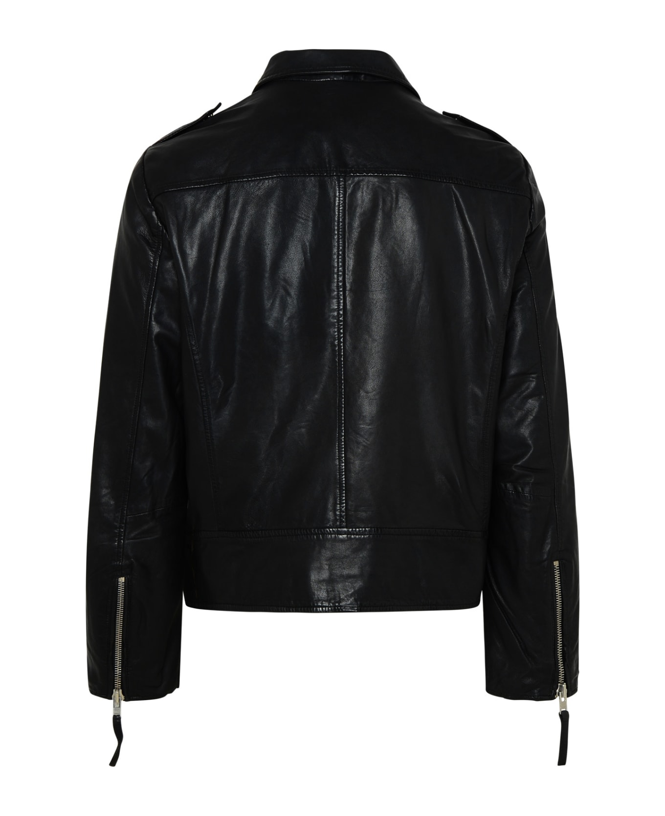 Bully Black Genuine Leather Jacket - Black レザージャケット