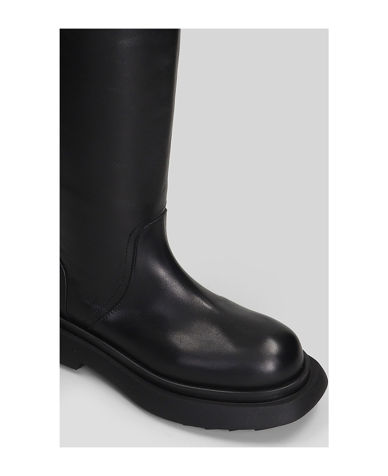 3JUIN Genny 010 Low Heels Boots In Black Leather - black