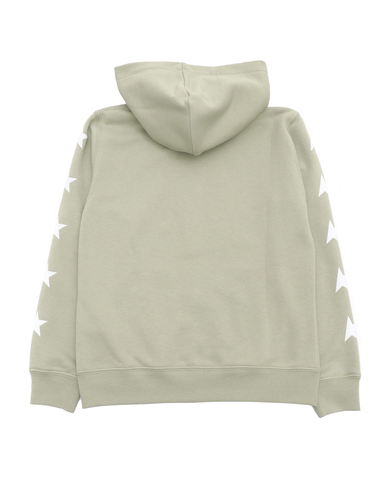Golden Goose Star/ Girl
s Zipped Sweatshirt Hoodie/ Kangaroo Pocket/ Glitter Multistar Printed - GREEN