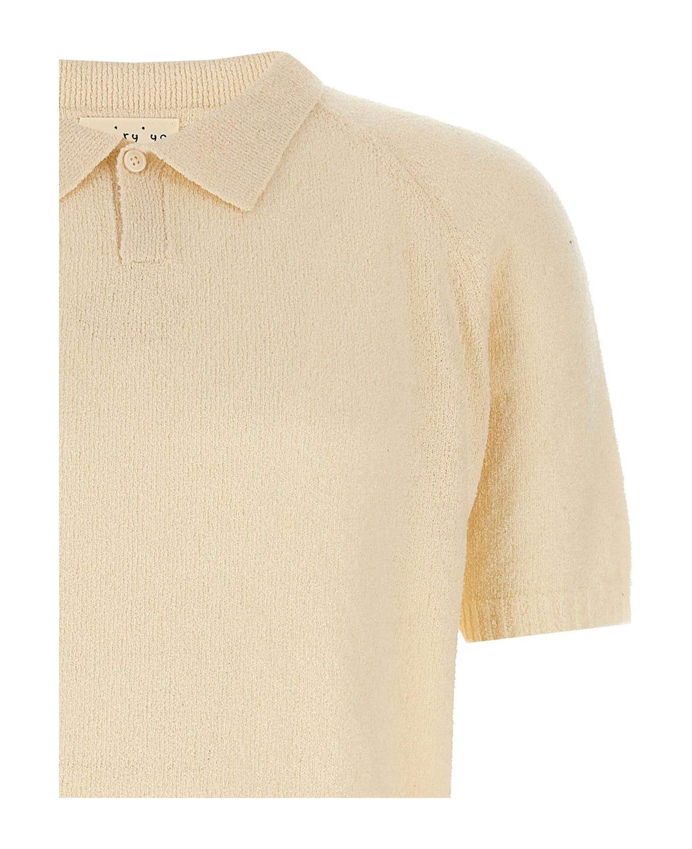 Ma
ry
ya Bouclé Polo Shirt - White