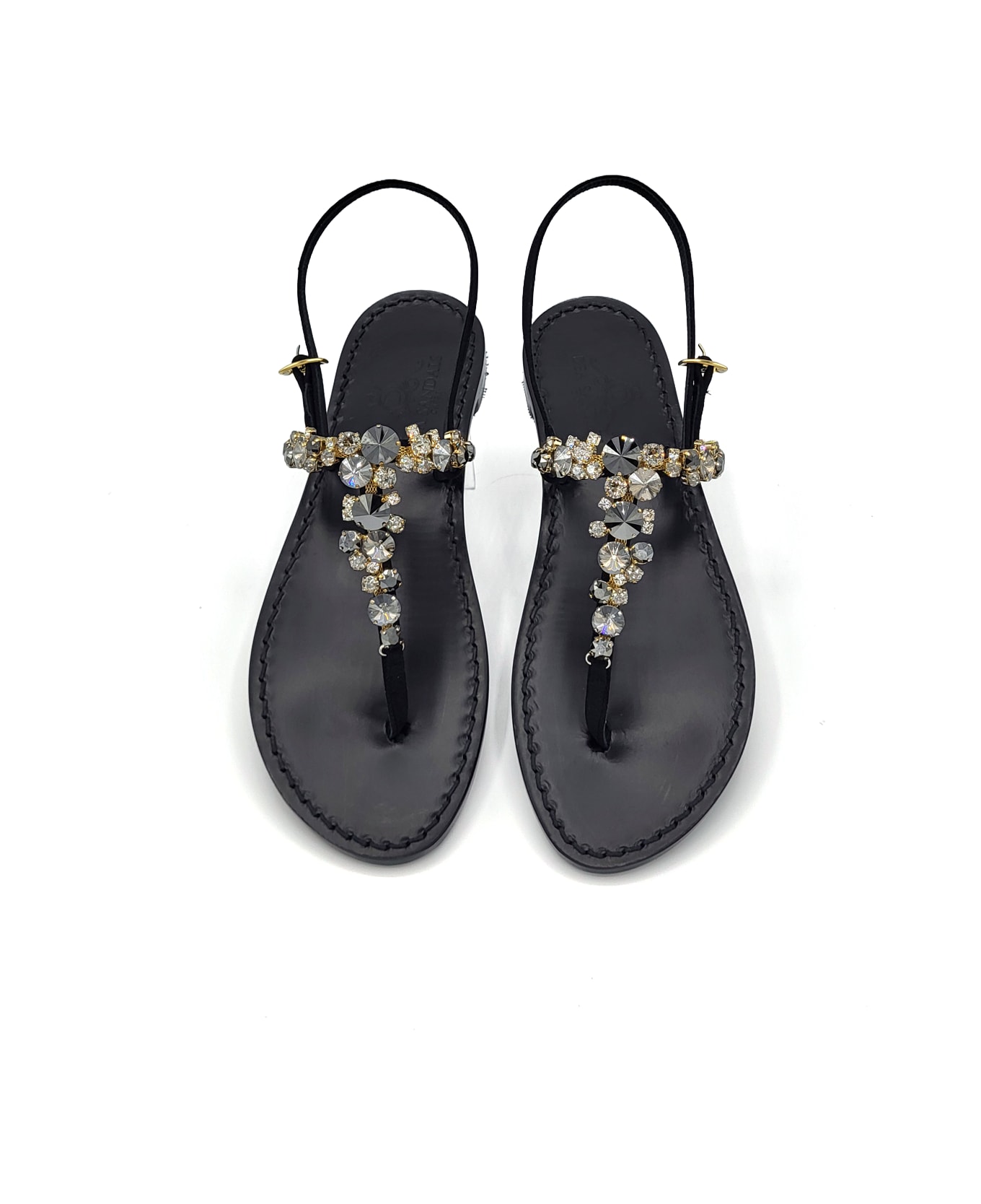 Dea Sandals Vesuvio Jewel Sandals - black, gray, crystal