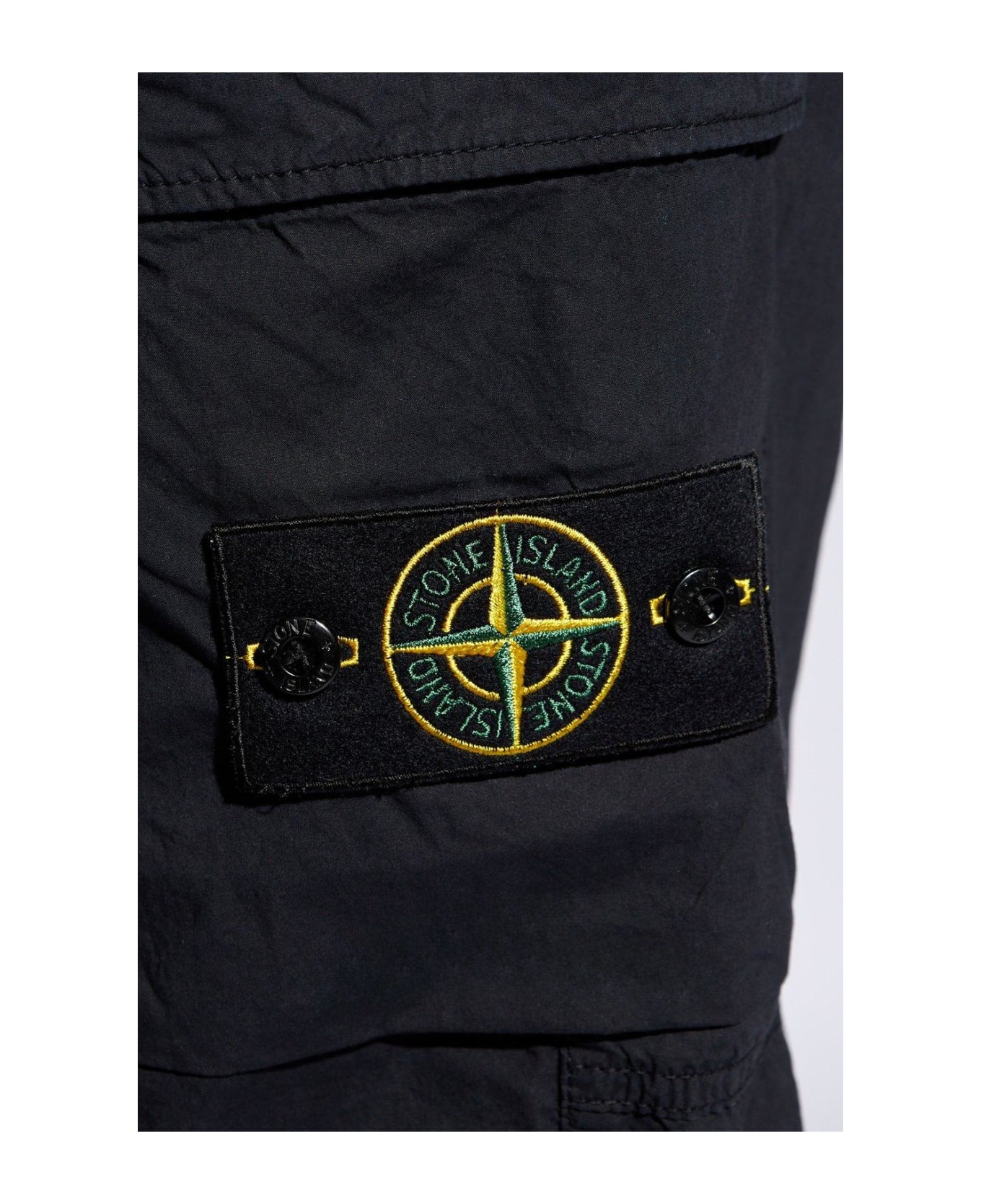 Stone Island Logo Detailed Cargo Trousers - Blu スウェットパンツ