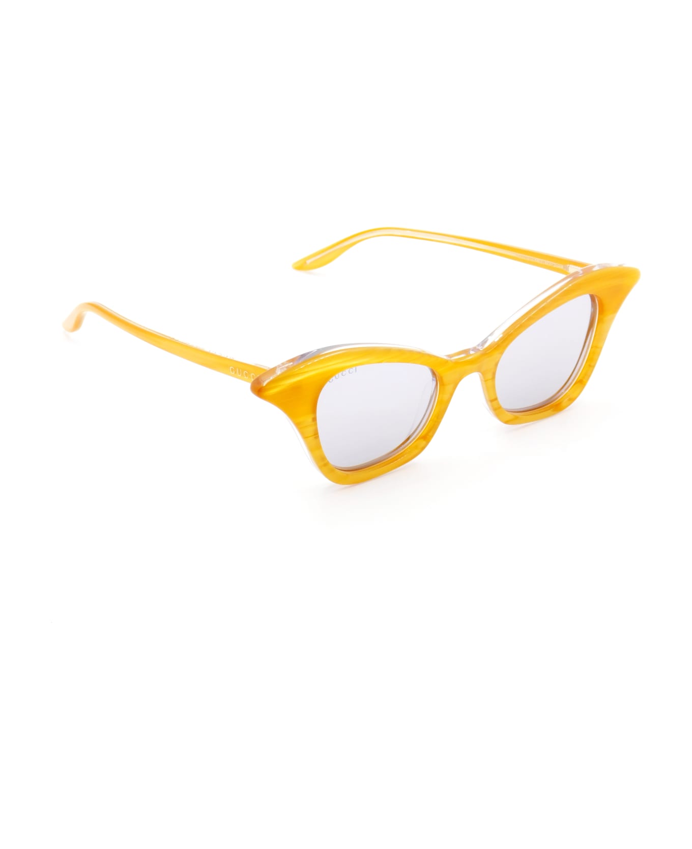 Gucci GG0707S Sunglasses - Yellow Yellow Silver