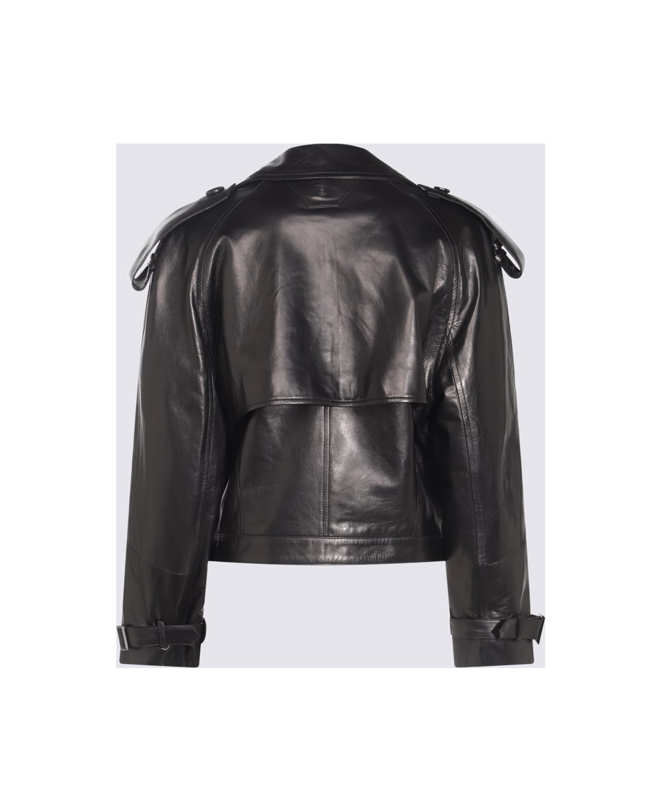 Salvatore Santoro Black Leather Casual Jacket - GLOV BLACK