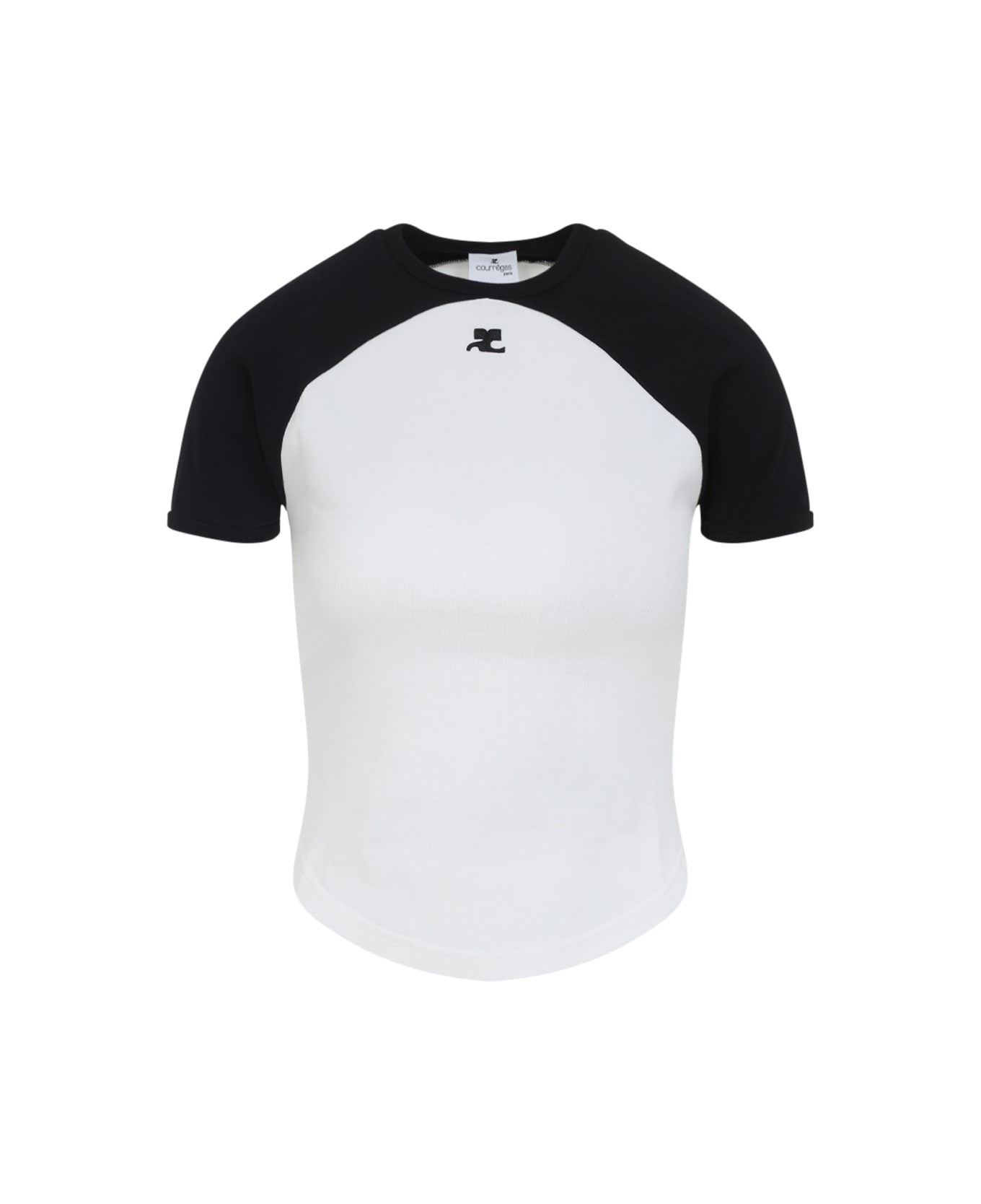 Courrèges Circle Contrast T-shirt - Heritage White Black