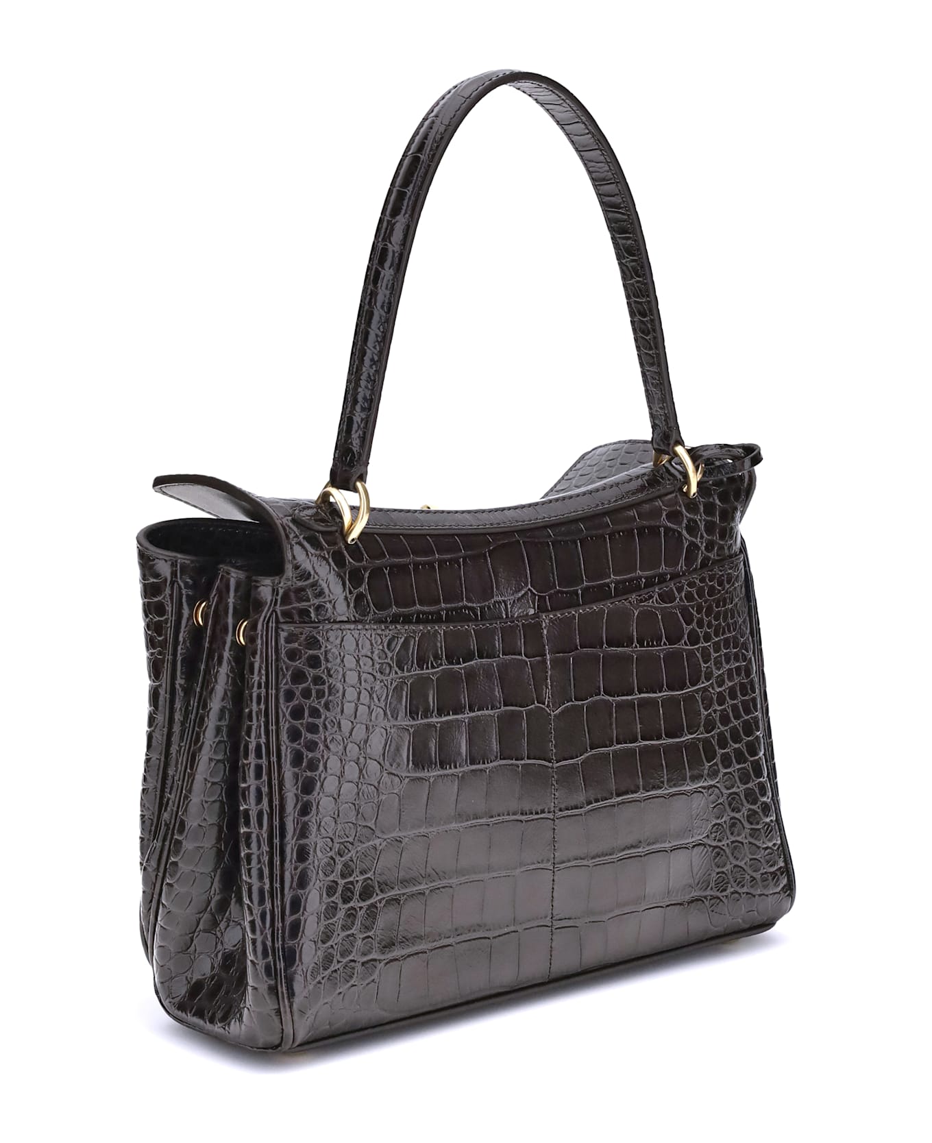 Balenciaga Rodeo Shoulder Bag In Crocodile-print Leather