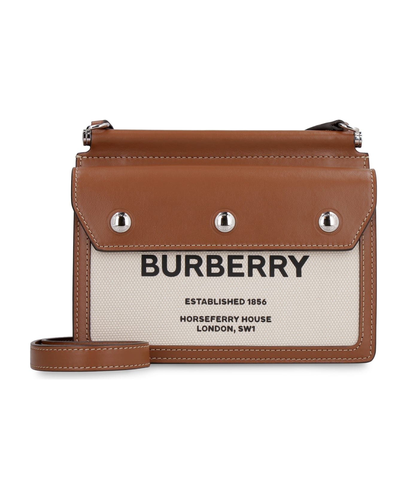 Burberry Title Mini Crossbody Bag - Saddle Brown