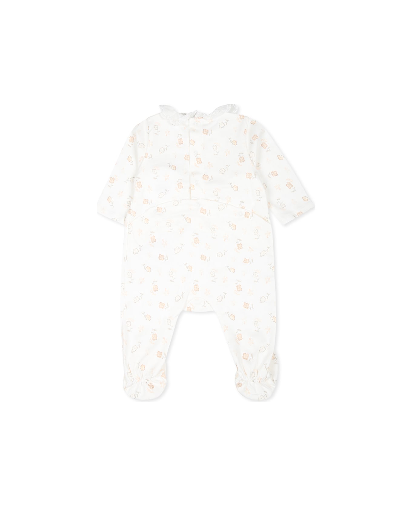 Chloé Multicolor Babygrow Set For Baby Girl With Logo And Flowers - Multicolor