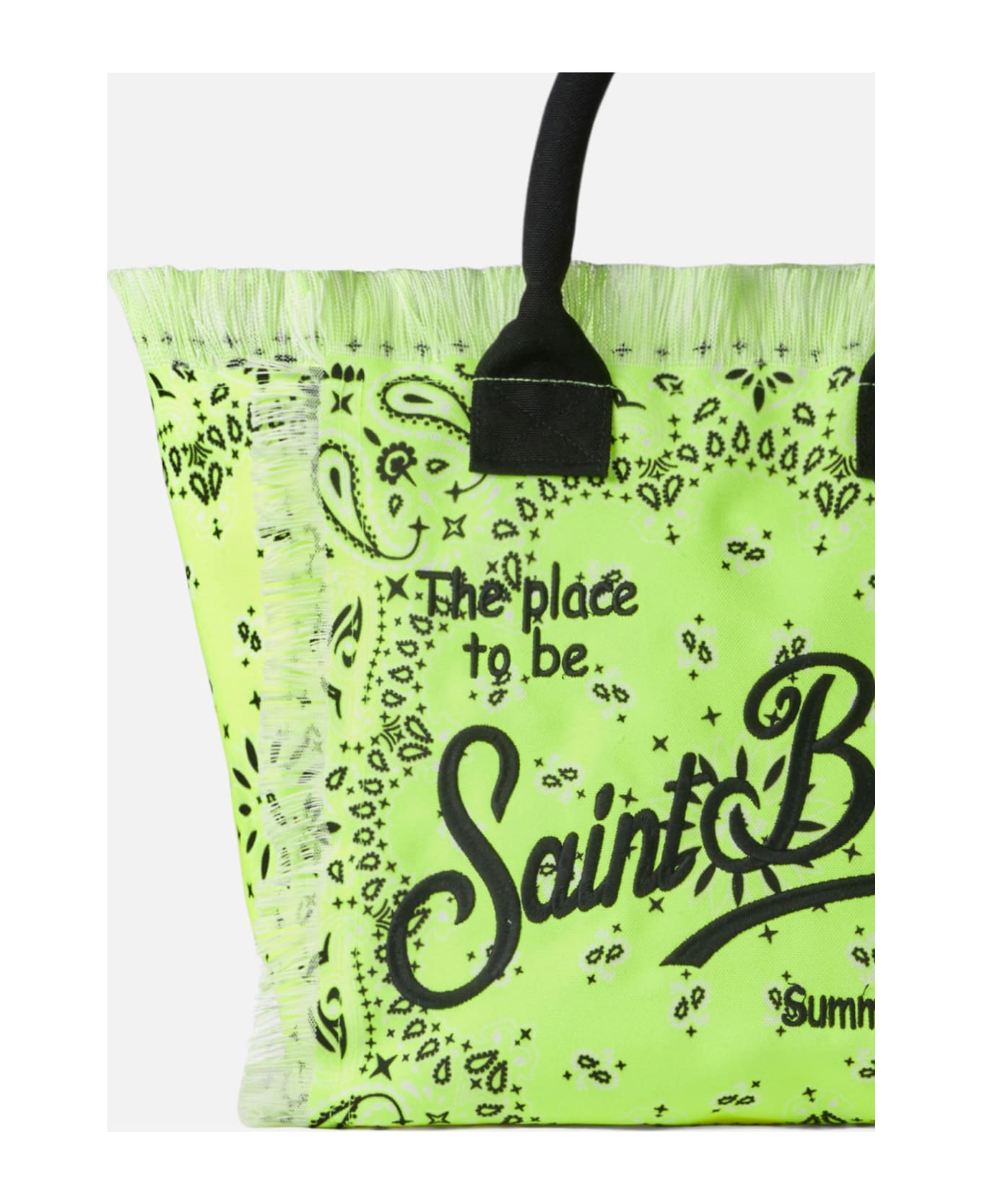 MC2 Saint Barth Vanity Fluo Yellow Shoulder Bag With Bandanna Print - YELLOW