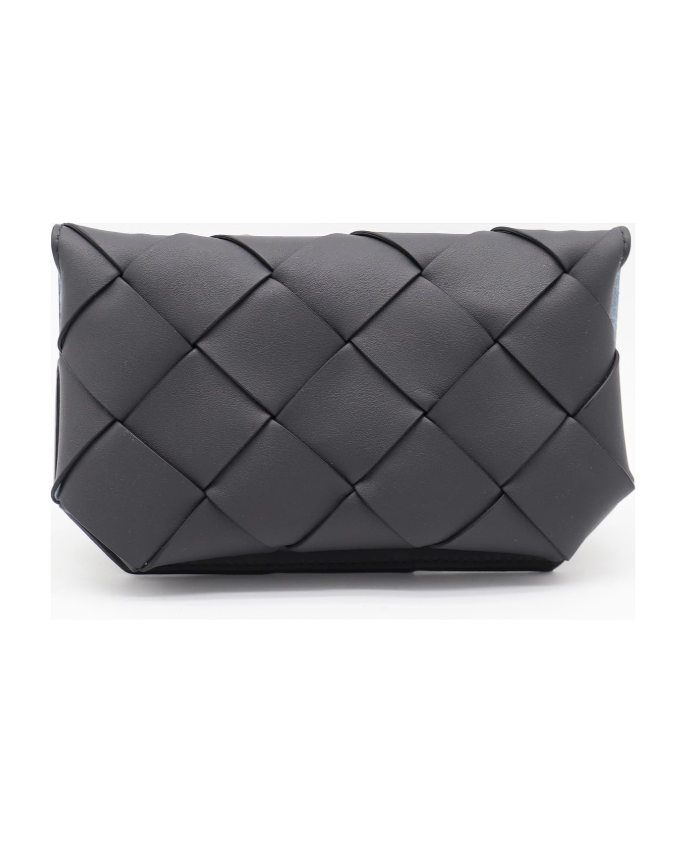 Bottega Veneta Dark Grey Leather Diago Pouch - ARDOISE-SILVER