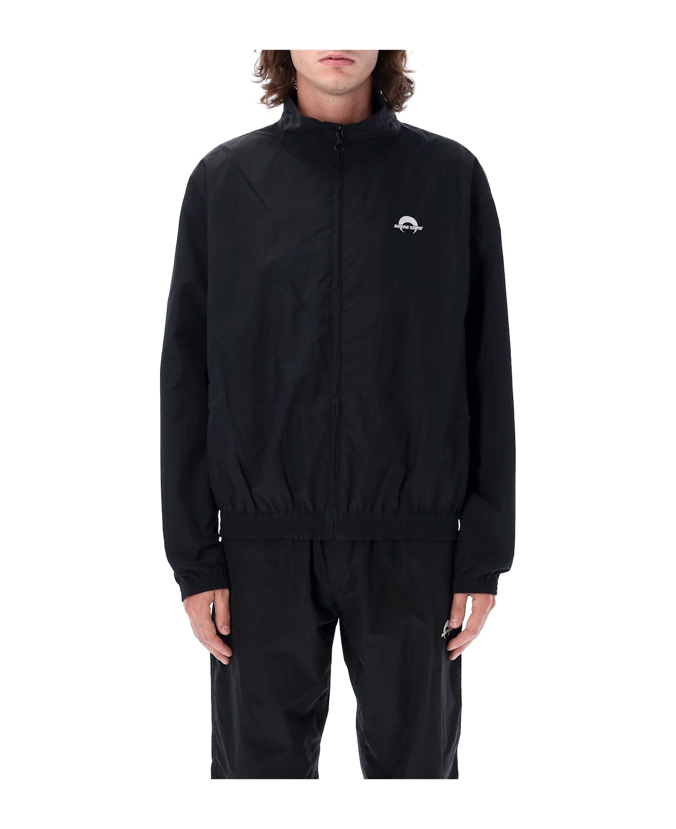 Marine Serre Ms Sport Nylon Track Jacket - BLACK コート＆ジャケット