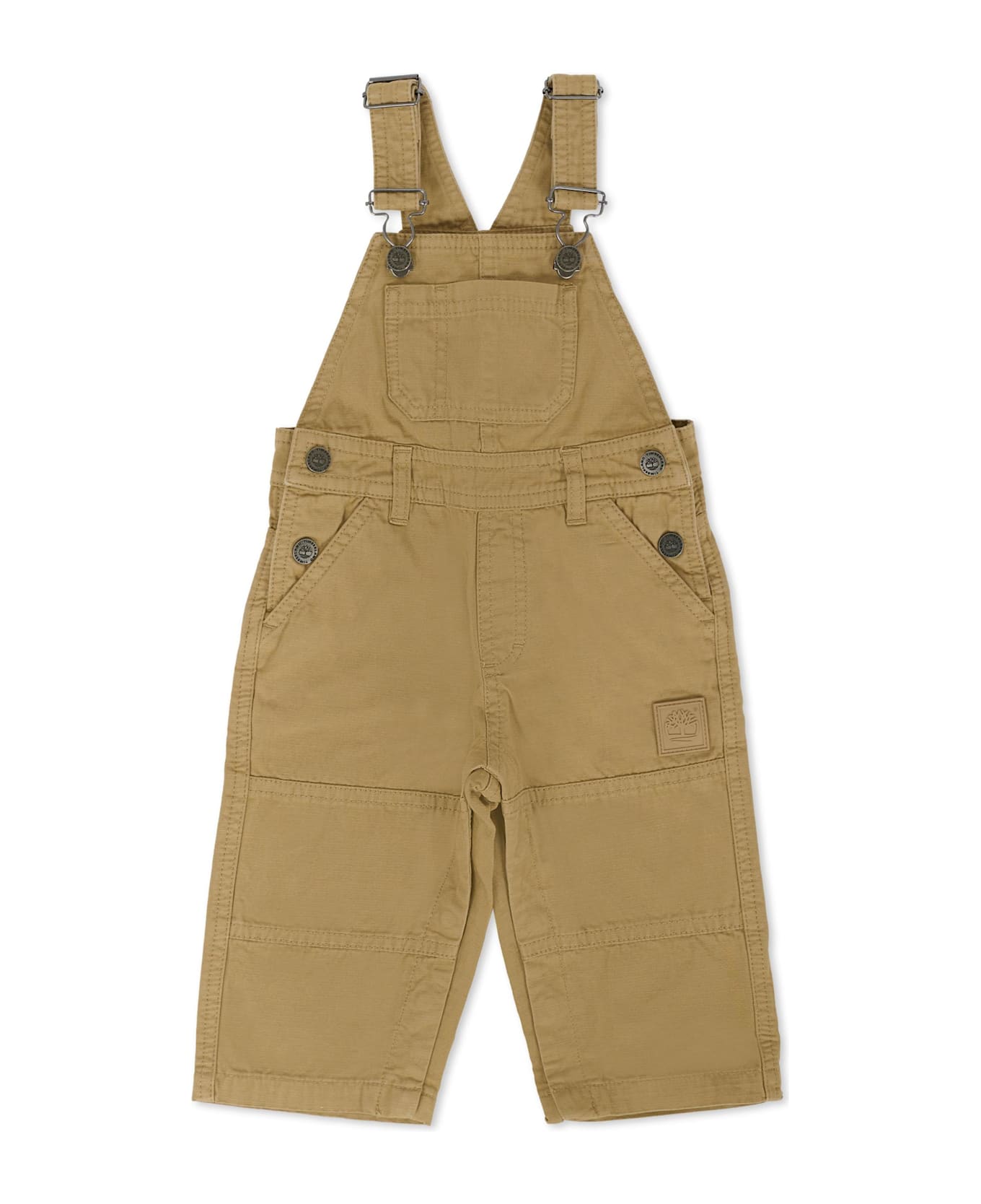 Timberland Beige Dungarees For Baby Boy With Logo - Beige
