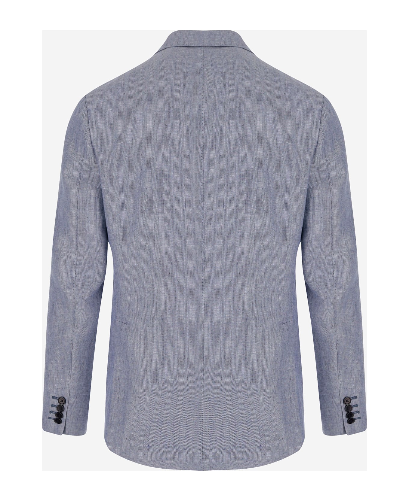Brian Dales Single-breasted Linen Jacket - Grey