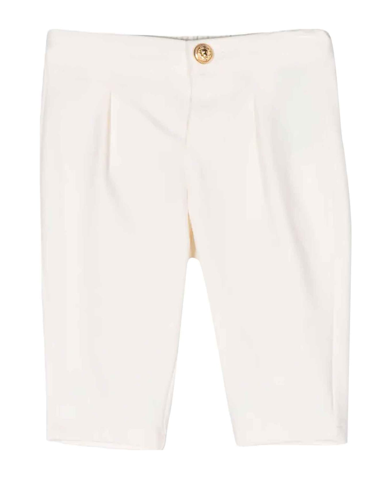 Balmain Ivory mesh-detail Trousers Boy - Bianco