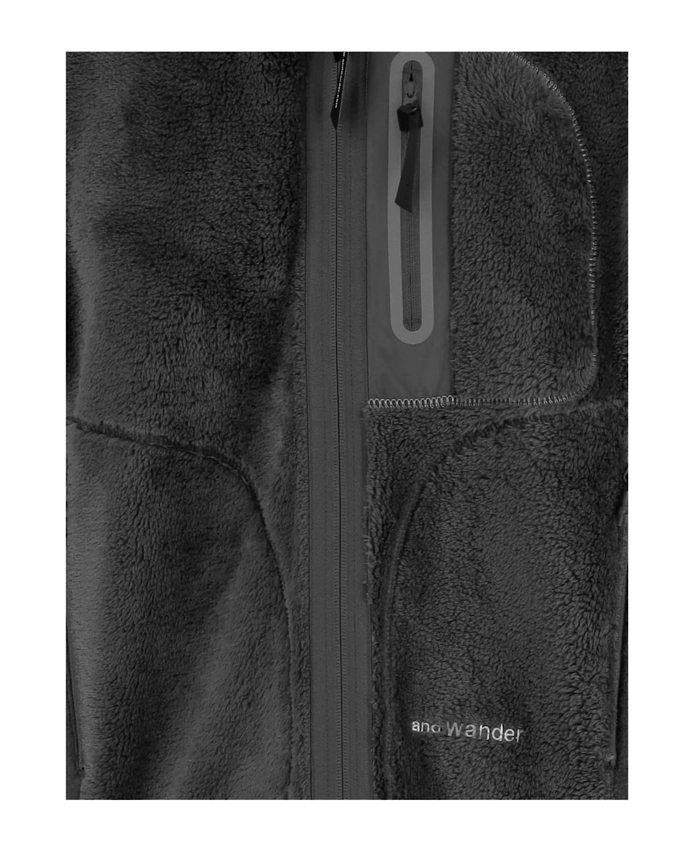 And Wander Nylon Fleece Jacket - Black