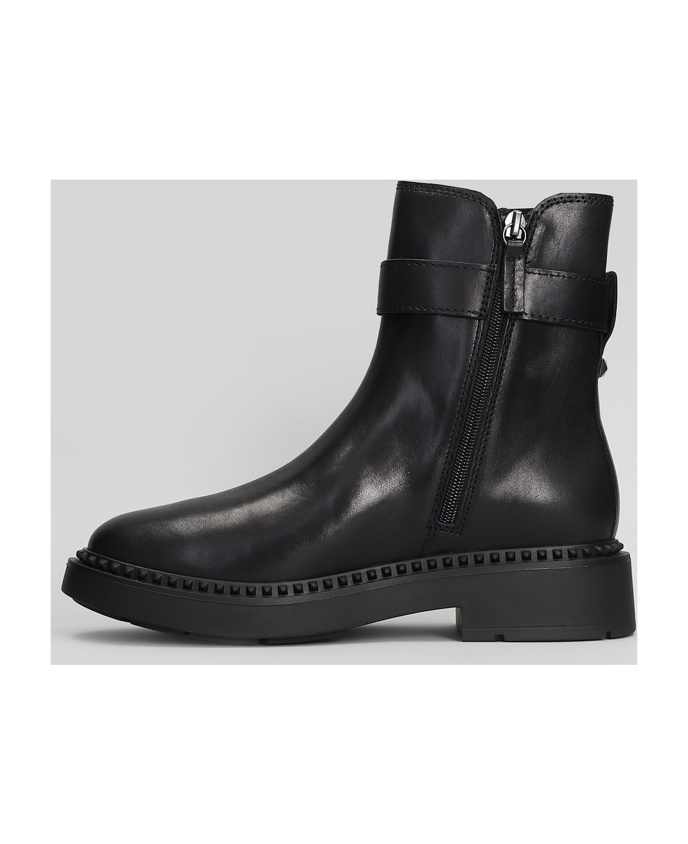 Ash Margot High Heels Ankle Boots In Black Leather - black
