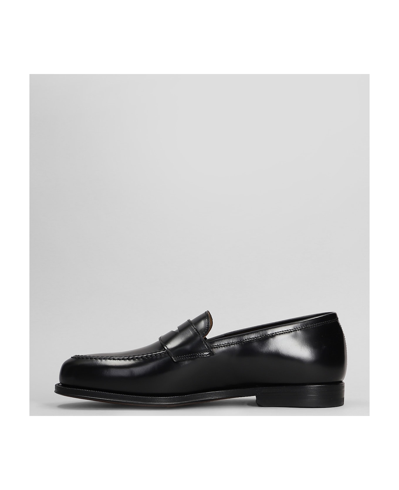 Green George Loafers In Black Leather - black