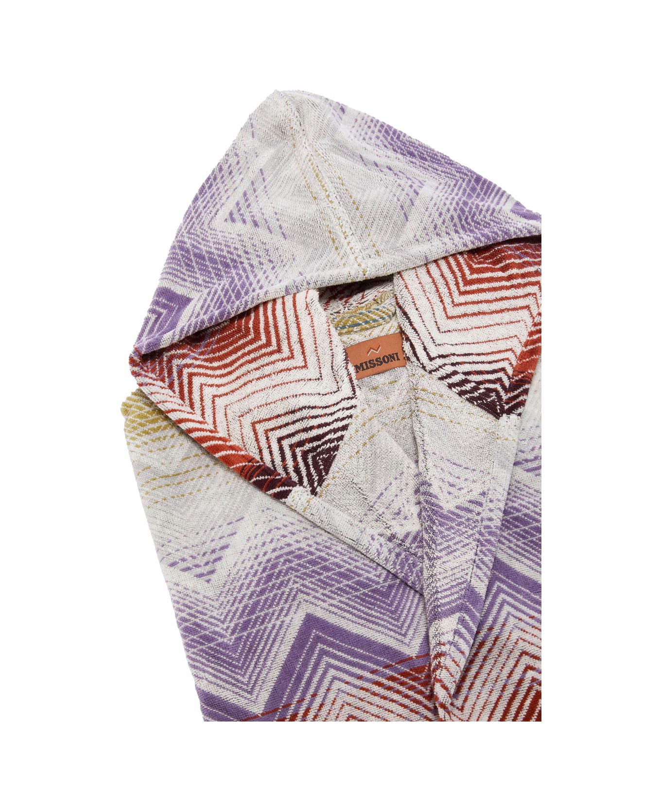 Missoni 
marea
 Multicolor Bathrobe With Hood And All-over Zigzag Motif In Cotton Home - Multicolor