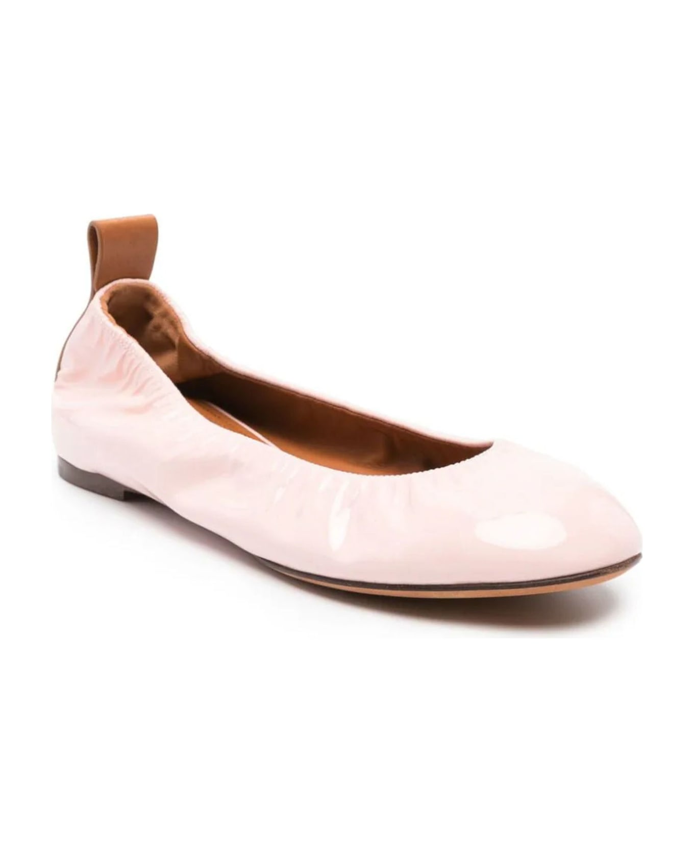 Lanvin Pink Patent Leather Ballerina Shoes - Pink