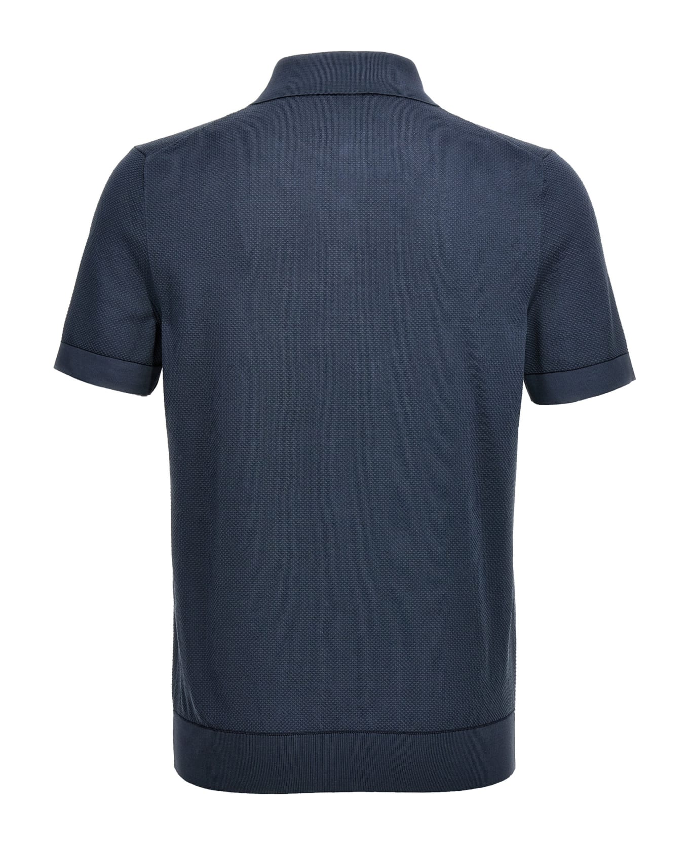 Brioni Textured Polo Shirt - Blue ポロシャツ