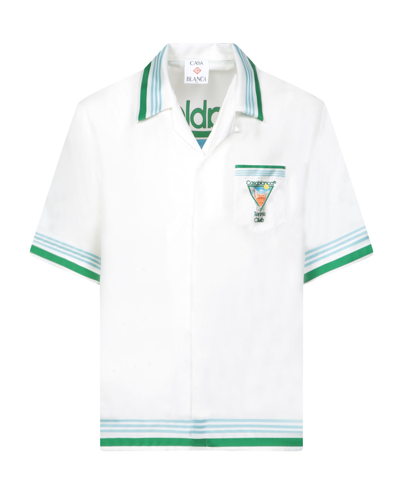 Casablanca Metaphysical Tennis Icon Silk Shirt - WHITE MULTI