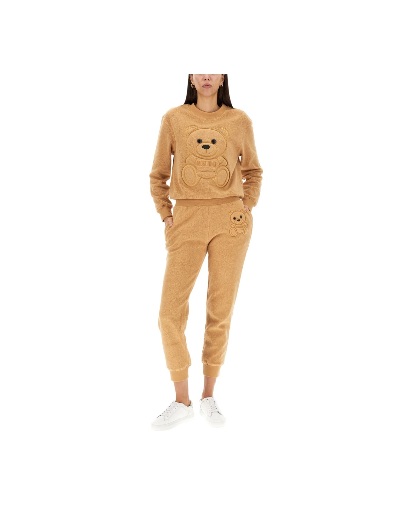 Moschino Jogging Pants With Logo - BEIGE