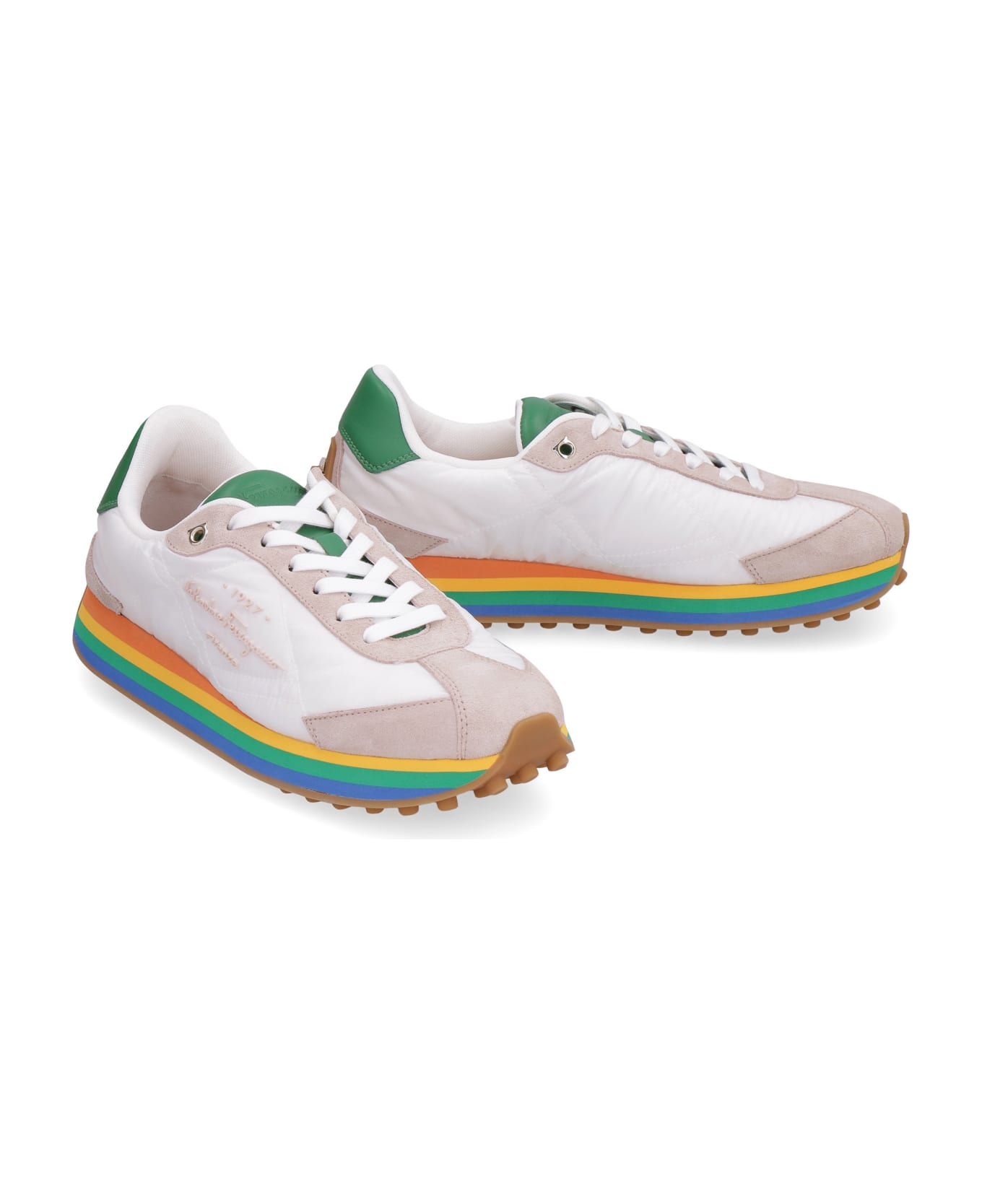 Ferragamo Nylon Low-top Sneakers - White