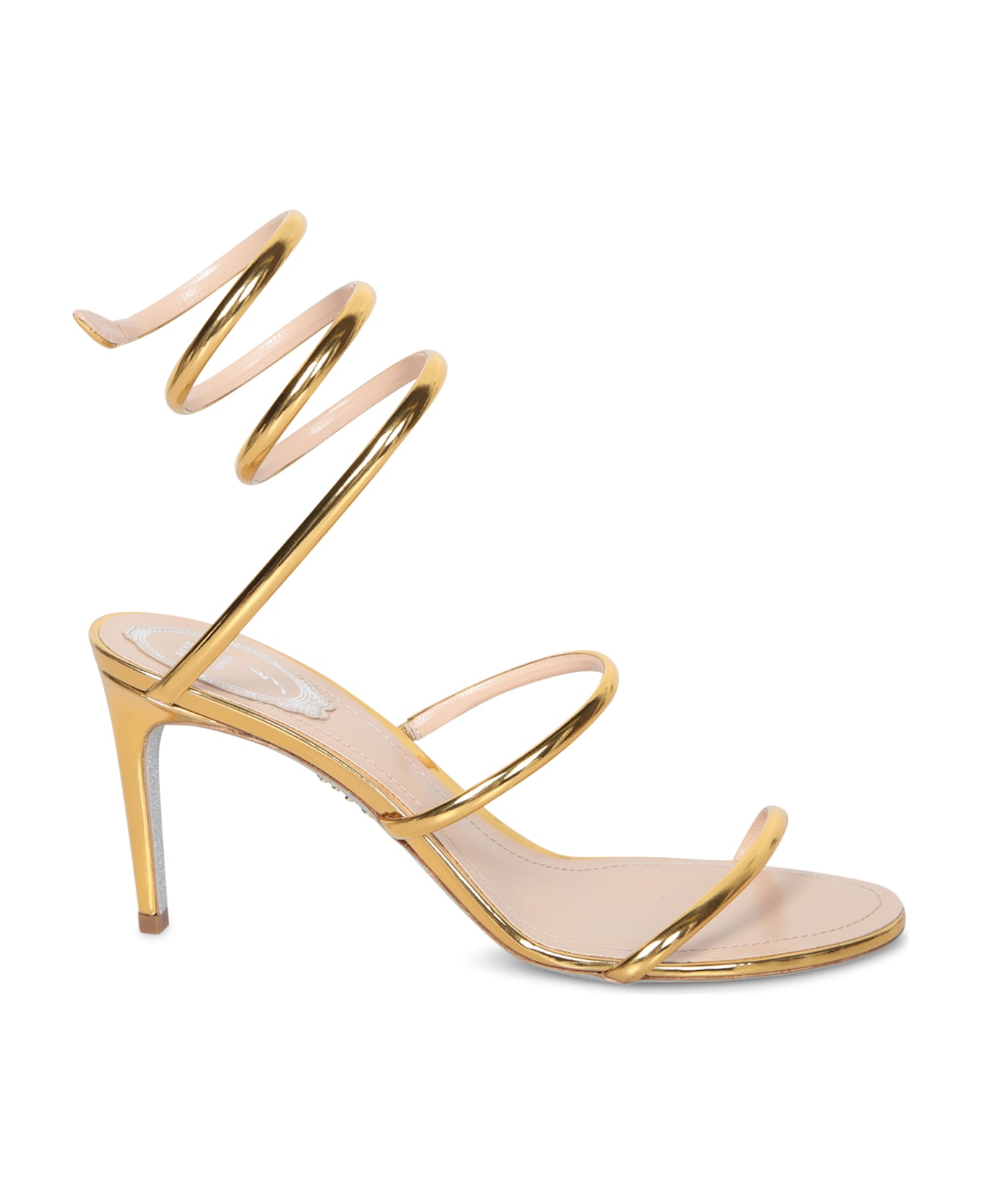 René Caovilla Cleo 080 Gold Sandals - Metallic