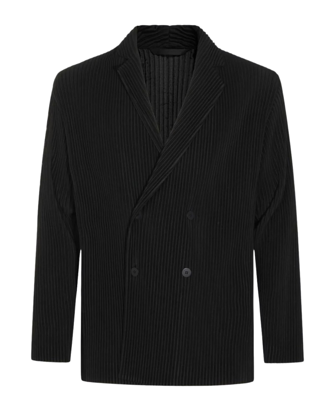 Homme Plissé Issey Miyake Double Breasted Blazer - Black