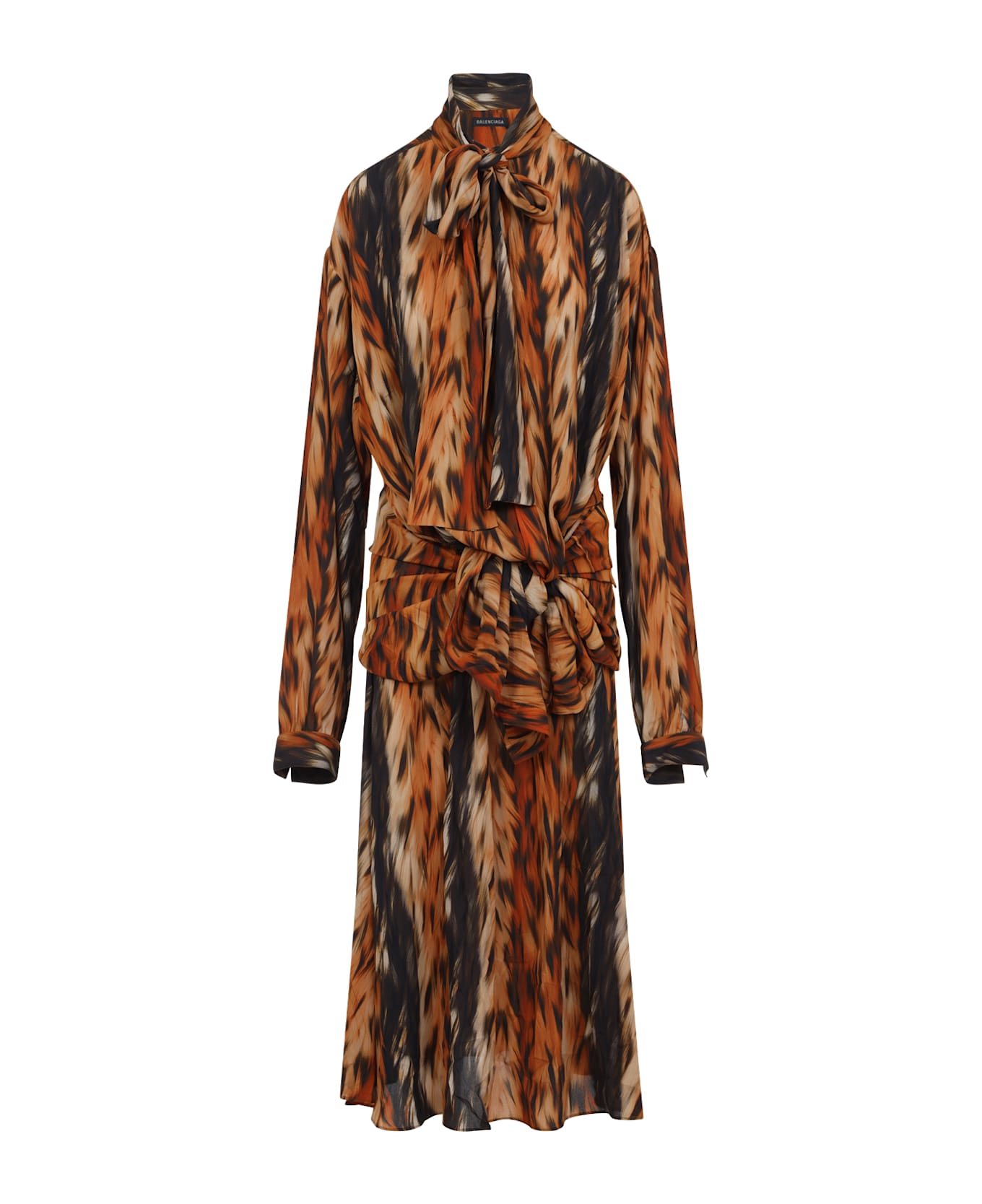 Balenciaga Knotted Dress - Brown