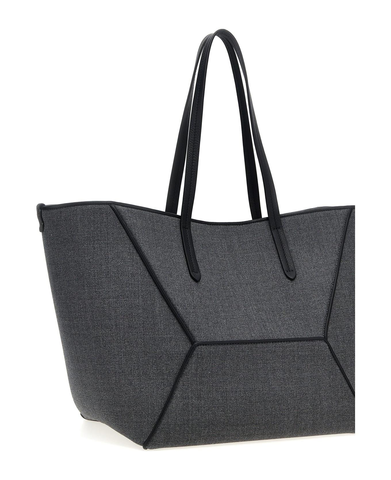 Brunello Cucinelli 'monile' Shopping Bag - Gray