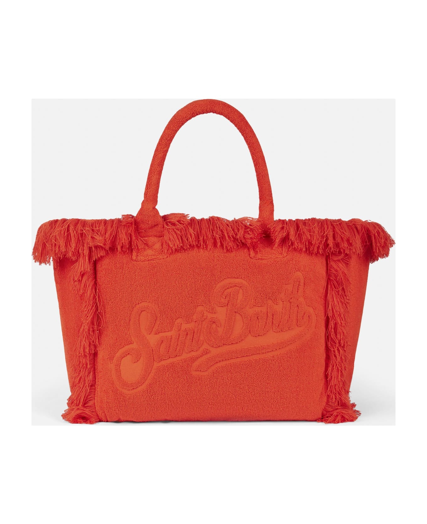 MC2 Saint Barth Vanity Orange Terry Shoulder Soft Bag With Embossed Logo - ORANGE