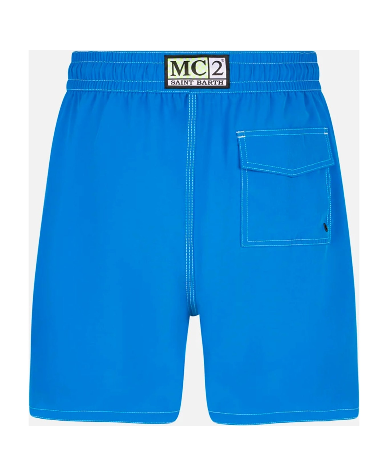 MC2 Saint Barth Man Comfort And Stretch Bluette Surf Swim Shorts - SKY
