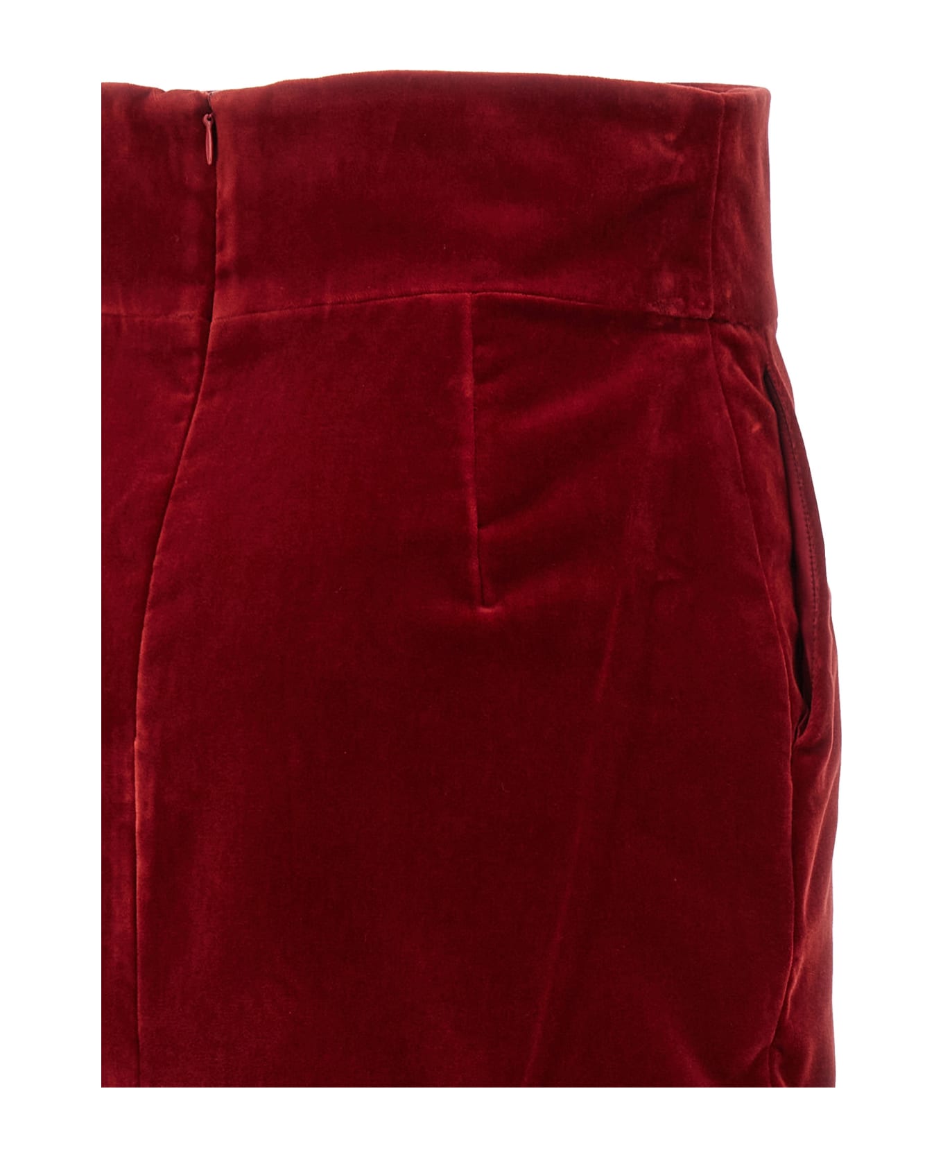 Alexandre Vauthier Velvet Midi Skirt - Red
