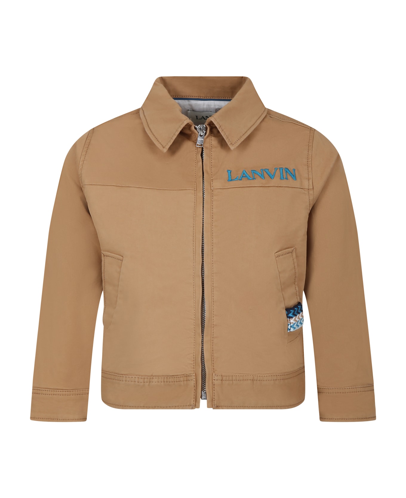 Lanvin Beige Jacket For Boy With Logo - Beige コート＆ジャケット